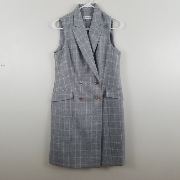 calvin klein double breasted blazer dress